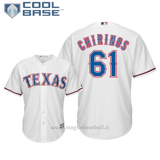 Maglia Baseball Uomo Texas Rangers Robinson Chirinos Cool Base Majestic 1ªBianco